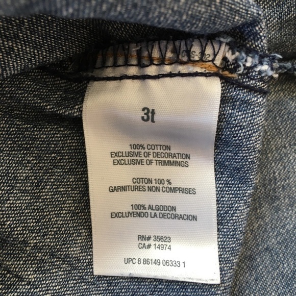 Carter's Toddler Girl's All Cotton Denim Blue Long Sleeves Half Button Up Dress - Picture 7 of 14